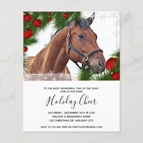Budget Horse Equine Christmas Cute Pony Invitation