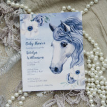 Budget Horse ranch watercolor flowers baby shower