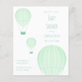 Budget Hot Air Balloon Baby Shower Invitation (Front)