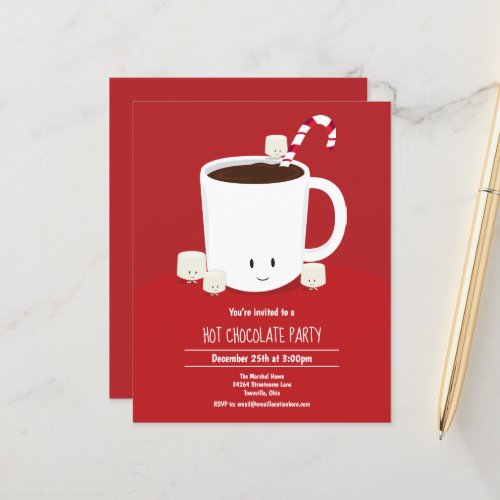 Budget Hot Chocolate Christmas Party Invitation
