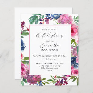 Budget Hot Pink & Navy Blue Floral Bridal Shower 2