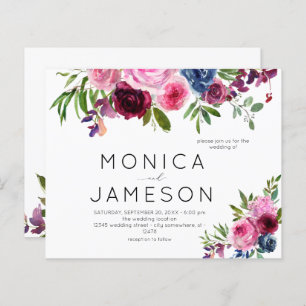 Budget Hot Pink & Navy Blue Floral Wedding 2