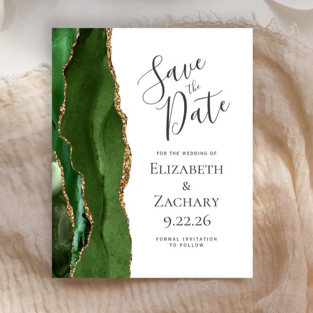 Budget Hunter Green Agate Gold Save the Date (Creator Uploaded)
