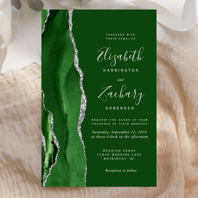 Budget Hunter Green Silver Agate Wedding (Creator Uploaded)