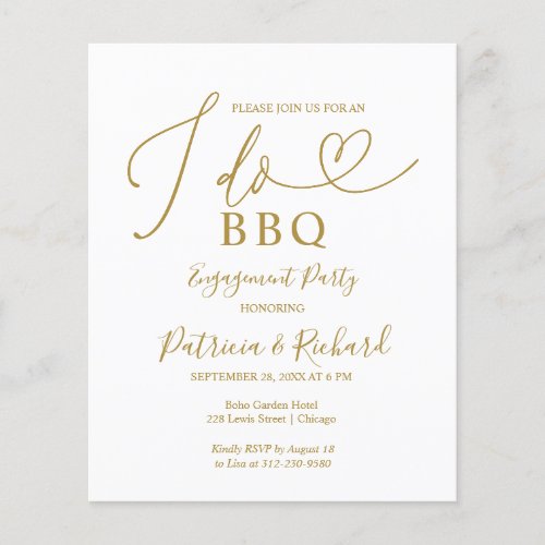 Budget I DO BBQ Engagement Party Announcement