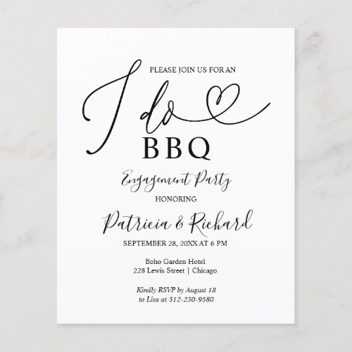 Budget I DO BBQ Engagement Party Announcement