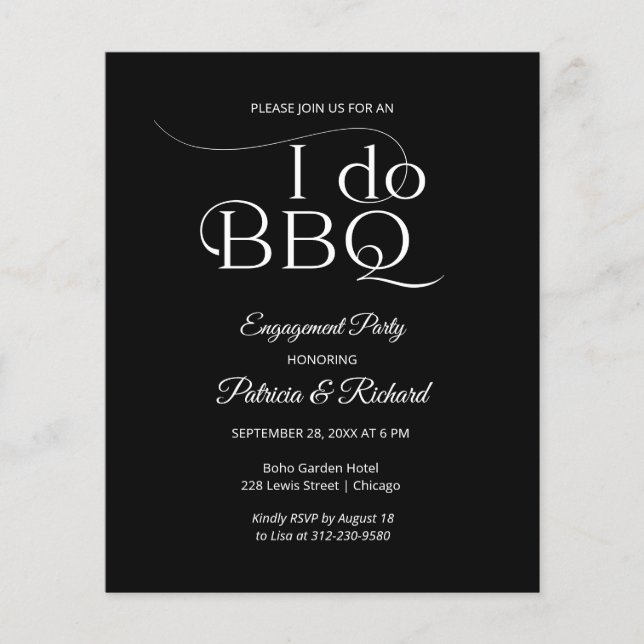 Budget I DO BBQ Engagement Party Invitation (Front)