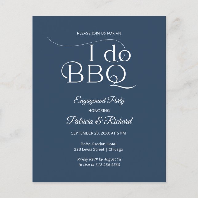 Budget I DO BBQ Engagement Party Invitation (Front)