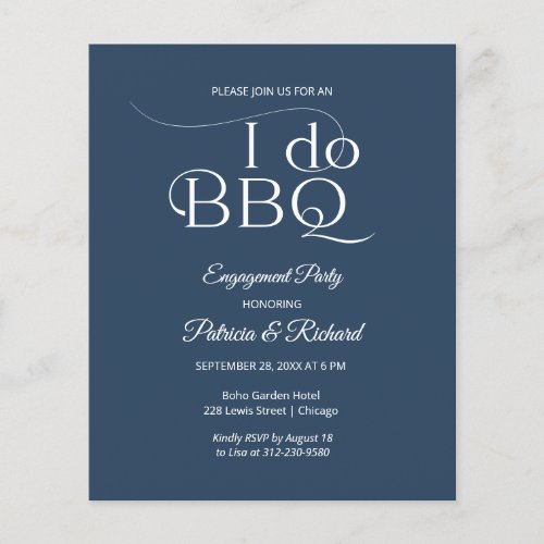 Budget I DO BBQ Engagement Party Invitation