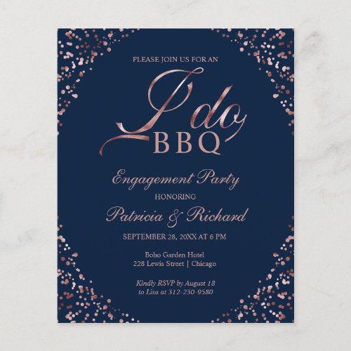 Budget I DO BBQ Engagement Party Invitations