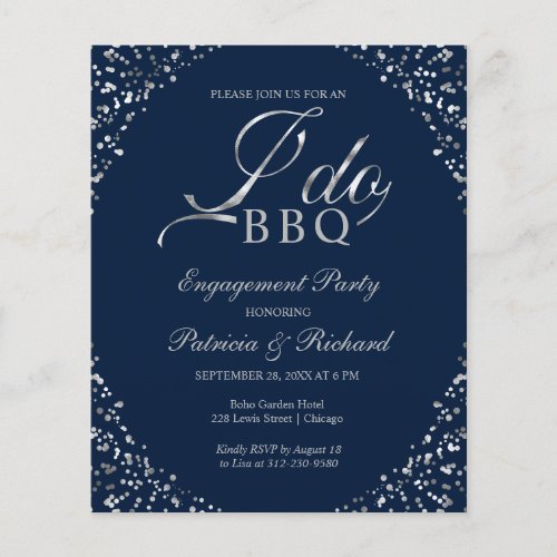 Budget I DO BBQ Engagement Party Invitations