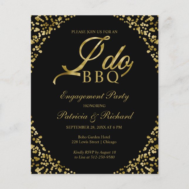 Budget I DO BBQ Engagement Party Invitations (Front)