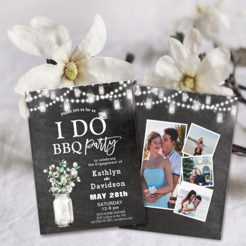 BUDGET I DO Engagement 4 Photo BBQ Invitation