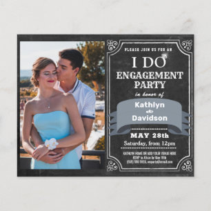 BUDGET I DO Engagement 4 Photo Party Invitation