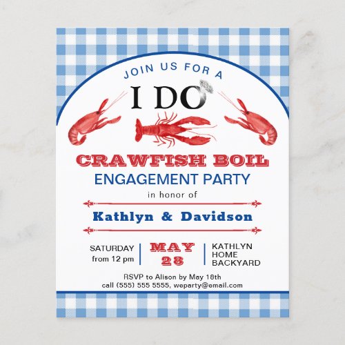 BUDGET I DO Engagement Crawfish Party Invitation Flyer
