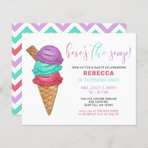 Budget Ice cream party Birthday invitation