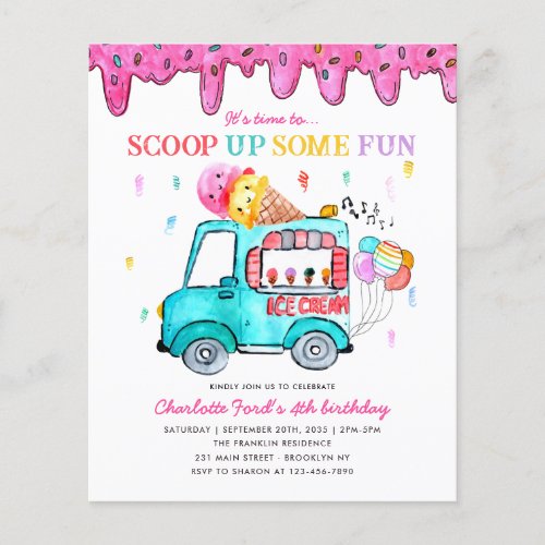 Budget Ice Cream Scoop Up Fun Truck Kids Birthday