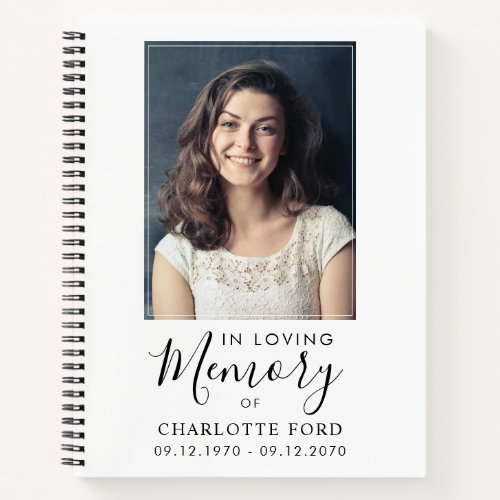 Budget In Loving Memory Photo Funeral Guestbook Notebook