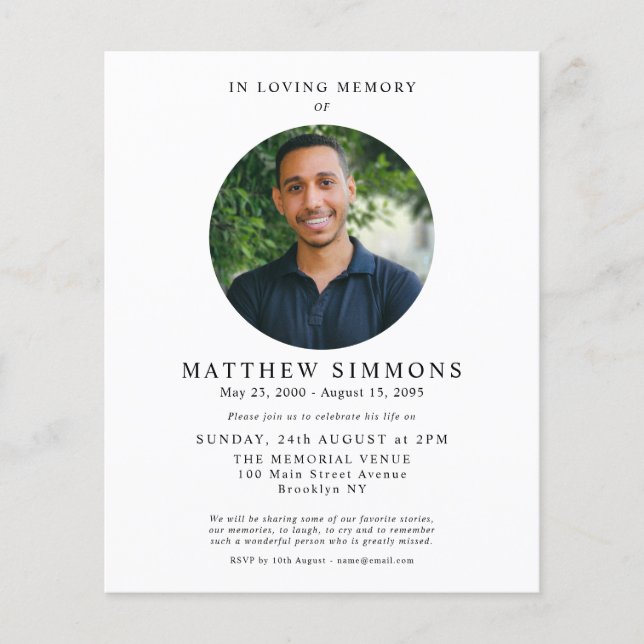 Budget In Loving Memory Photo Memorial Funeral (Front)