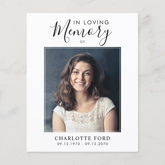 Budget In Loving Memory Photo Order of Service Flyer (Front)