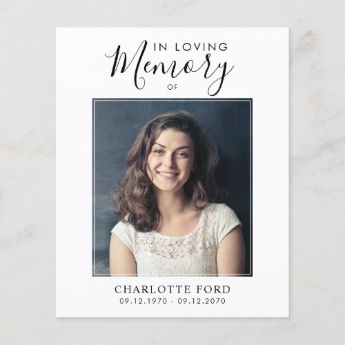 Budget In Loving Memory Photo Order of Service Flyer