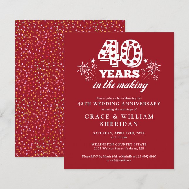 Budget In The Making 40th Anniversary Invitation (Front/Back)
