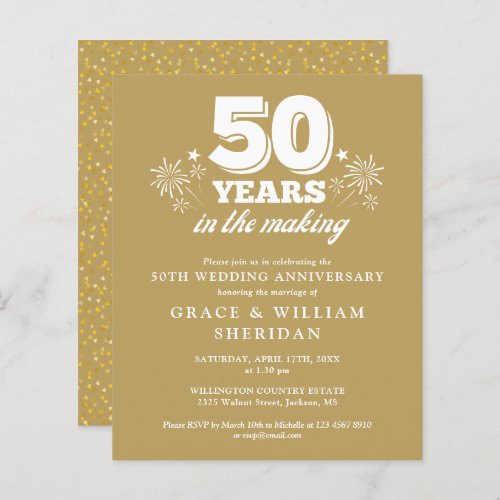 Budget In The Making 50th Anniversary Invitation