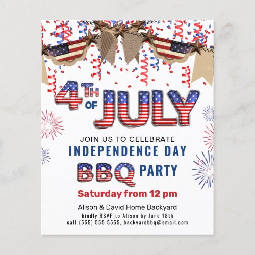 BUDGET Independence Day Fireworks BBQ Invitation