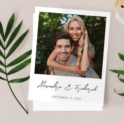 Budget Instant Photo 2 Save the Date _ White