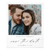 Budget Instant Photo White Chic Save the Date Flyer (Front)