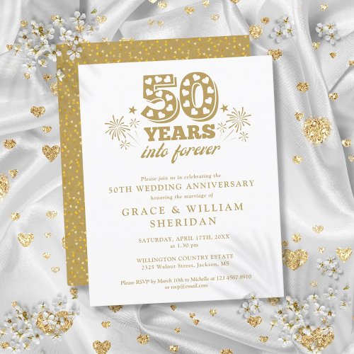 Budget Into Forever 50th Anniversary Invitation