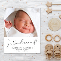 Budget Introducing 4 Photos Birth Announcement