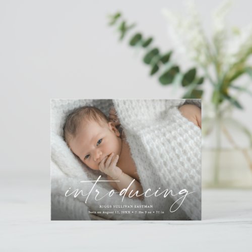 Budget Introducing Baby Photo Thank You Card