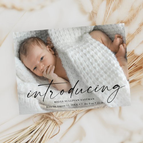 Budget Introducing Baby Photo Thank You Card