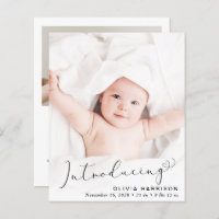 Budget Introducing Script Photo Birth Announcement