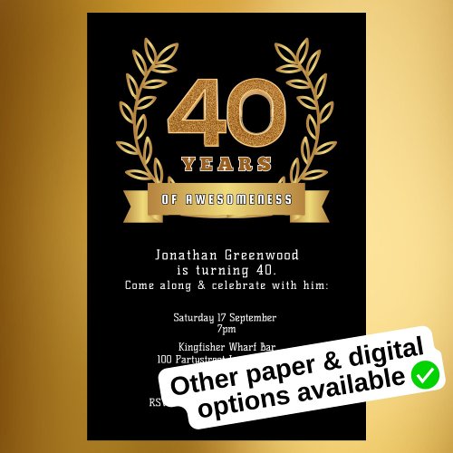 Budget Invitation 40 years of awesomeness black  Flyer