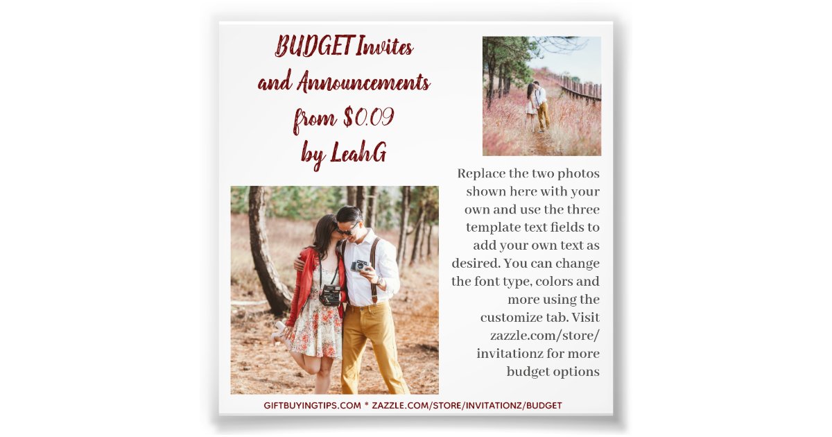BUDGET Invitation Announcement Save the Date PHOTO | Zazzle.com