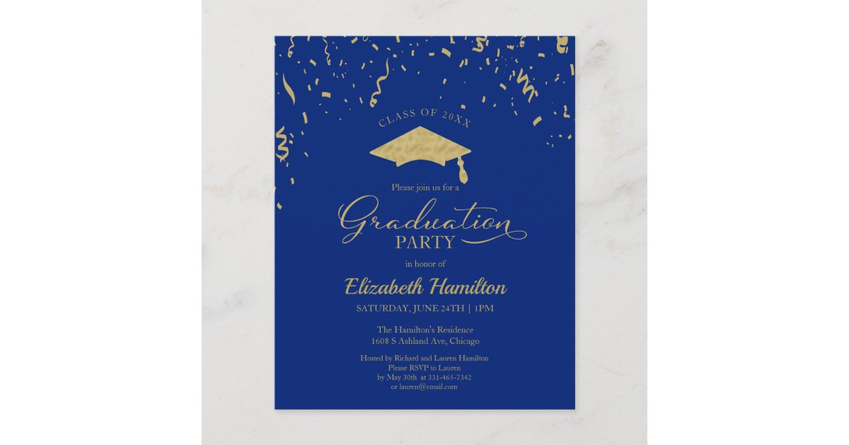 Budget Invitation High School Grad Party Confetti | Zazzle