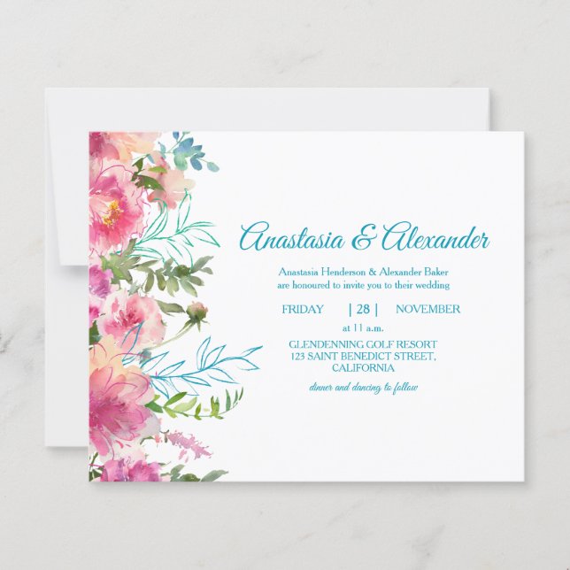 Budget Invitation to wedding ceremony. (Front)