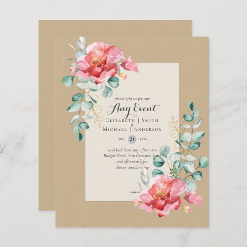 BUDGET INVITATIONS _ ANY EVENT _ Double Sided