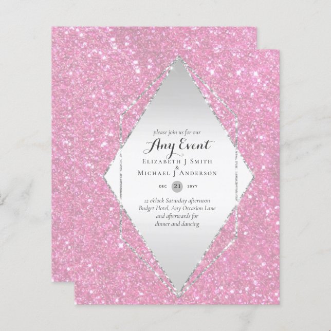 BUDGET INVITATIONS - ANY EVENT - Double Sided (Front/Back)