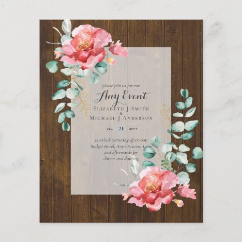 BUDGET INVITATIONS _ ANY EVENT _ Double Sided Flyer