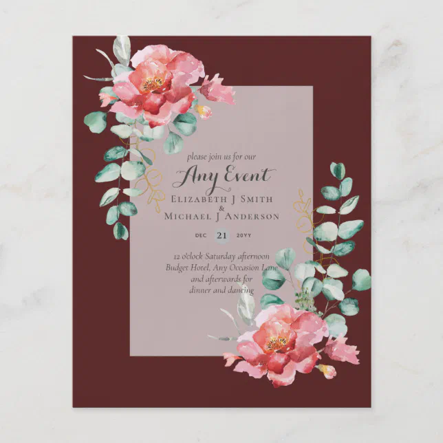 BUDGET INVITATIONS - ANY EVENT - Double Sided Flyer | Zazzle