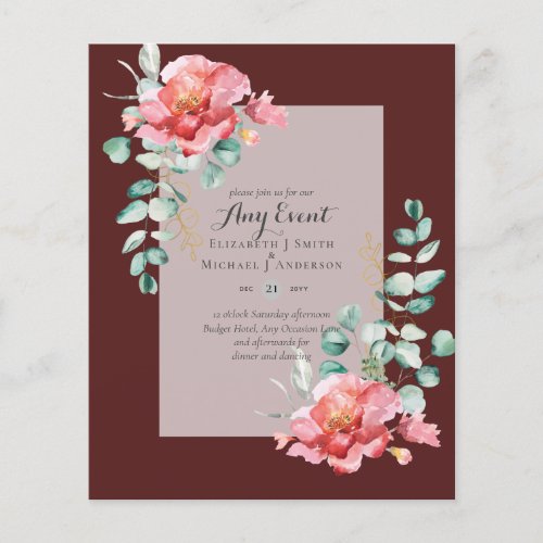 BUDGET INVITATIONS _ ANY EVENT _ Double Sided Flyer