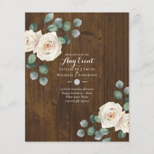 BUDGET INVITATIONS - ANY EVENT - White Roses Flyer