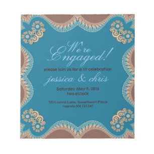 Budget Invitations Modern Lace Engagement Notepad