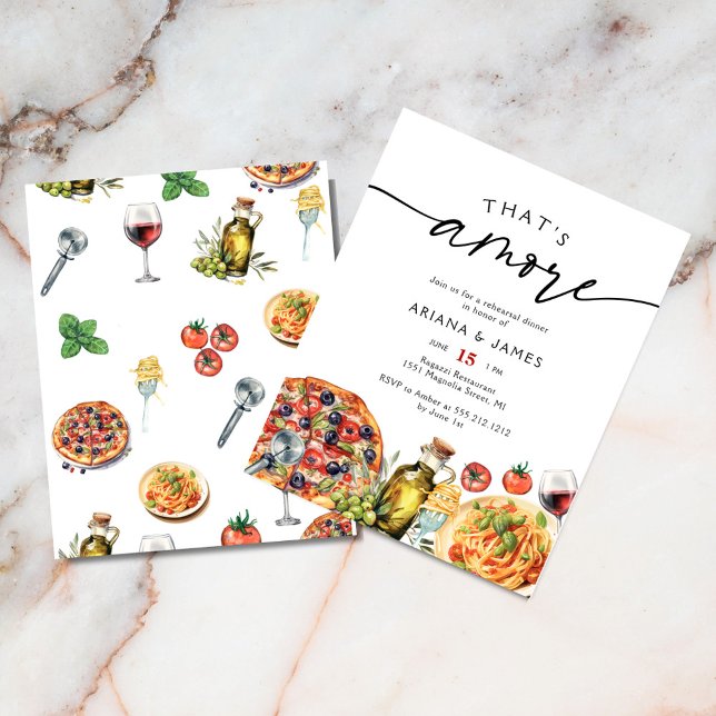 Budget Italian That's Amore Rehearsal Dinner Flyer (Creator Uploaded)