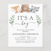 Budget It's a Boy Baby Shower Woodland Invitation (Front)