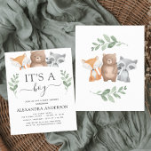 Budget It's a Boy Baby Shower Woodland Invitation