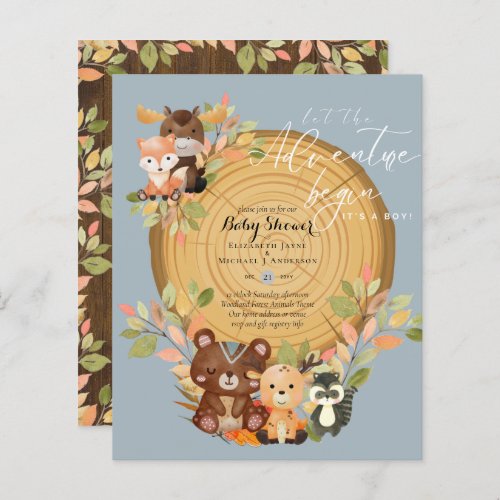 BUDGET Its A Boy WOODLAND ANIMALS Baby Shower    